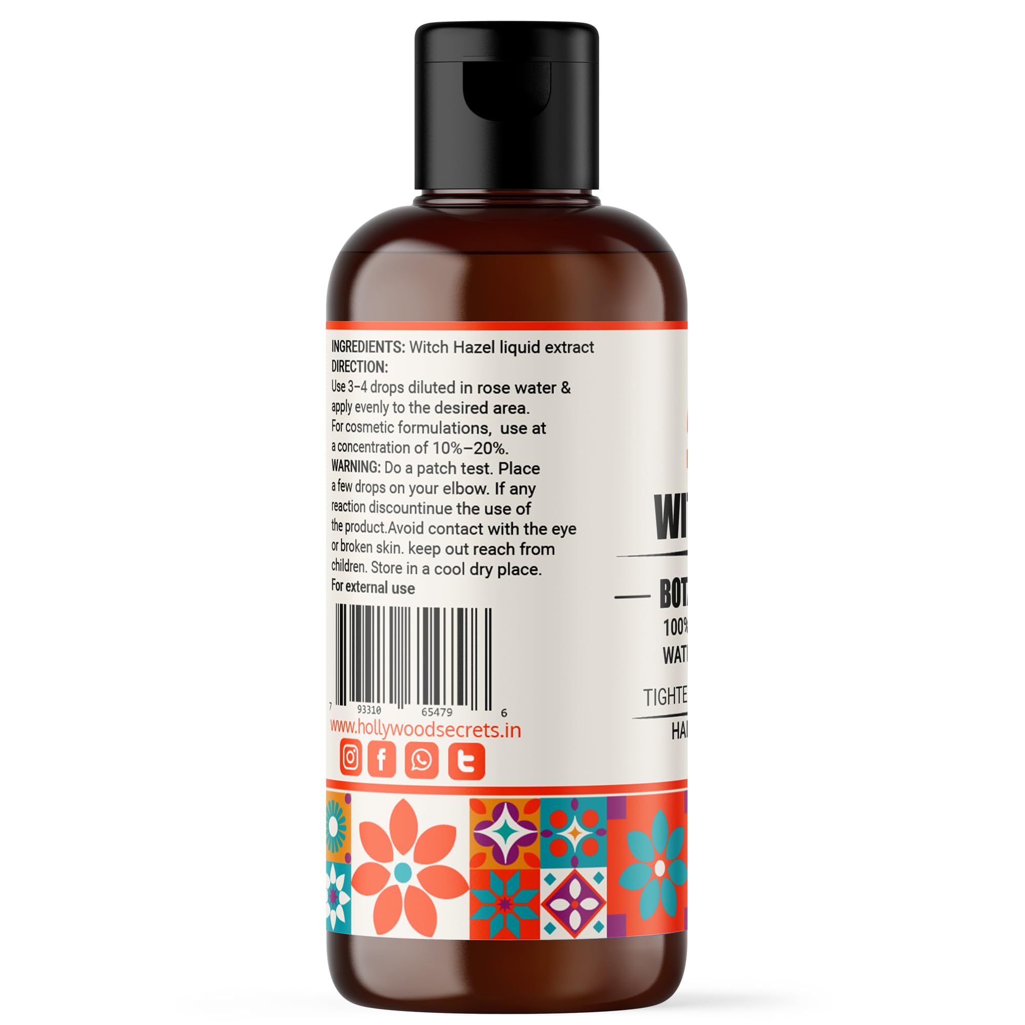 Hollywood Secrets Pure Witch Hazel Liquid Extract 100ml 2