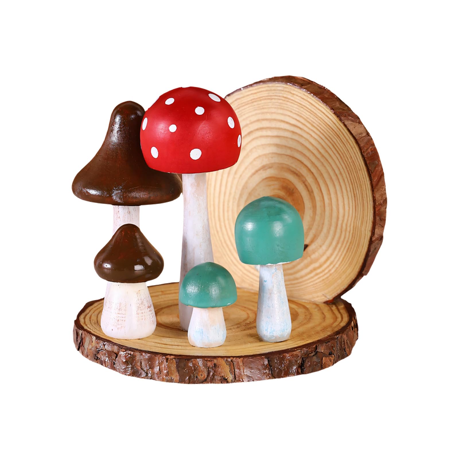 Buxuaaaa Multicolor Wood Tissue Dispenser Space Saving Mushroom Forests Shape Napkin Holder Nonslip Bottom Elegant Tissue Stand Decoration Modern Mushroom Shape Napkin Holder