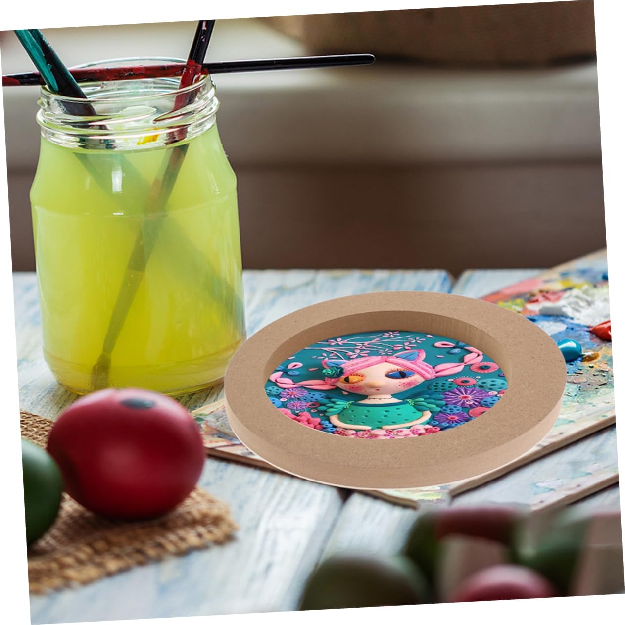 Gadpiparty Wood Picture Frames Unfinished Wood Panels for DIY Painting Clay Craft Frames for Boys and Girls