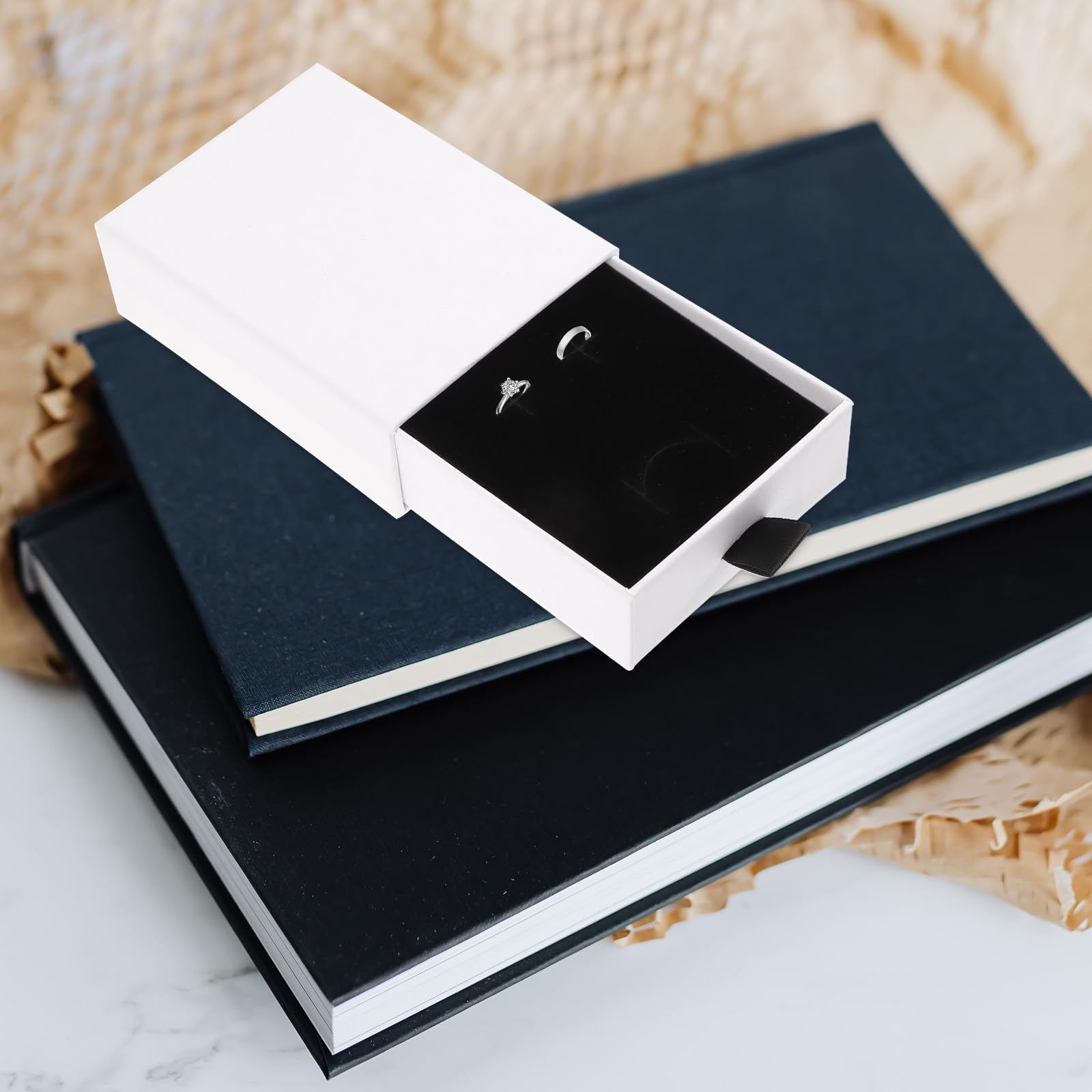 MAGICLULU Scatole per Gioielli 20 Pezzi in Carta Bianco Design a Cassetto per Conservare e Regalare Collane, Orecchini, Anelli e Bracciali