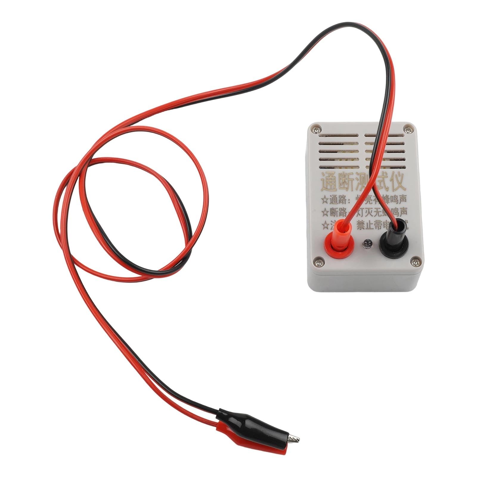Testeur de continuité, testeur de fil, vérificateur de câble, alarme sonore 9 V, indicateur visuel LED, pour électricien, réparation de bricolage, blanc