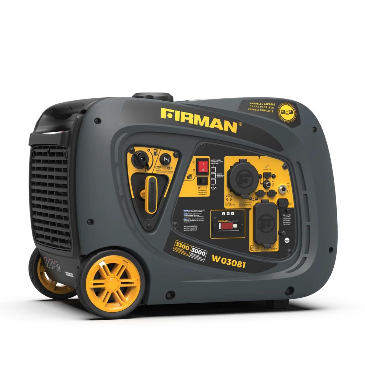 Firman W03081 3300/3000 Watt Recoil Start Gas Portable Generator cETL and CARB Certified
