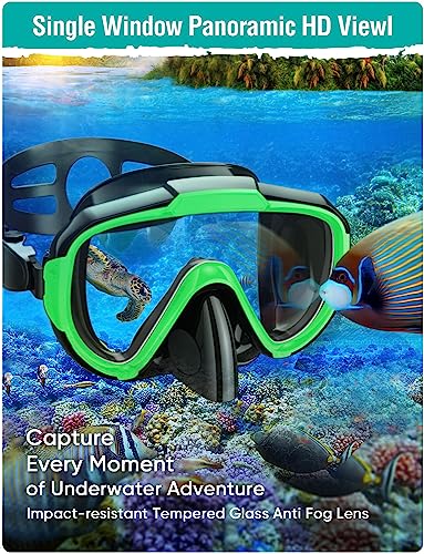 image for Seovediary Snorkel Set Adults Snorkeling Gear Anti-Fog Panoramic View 