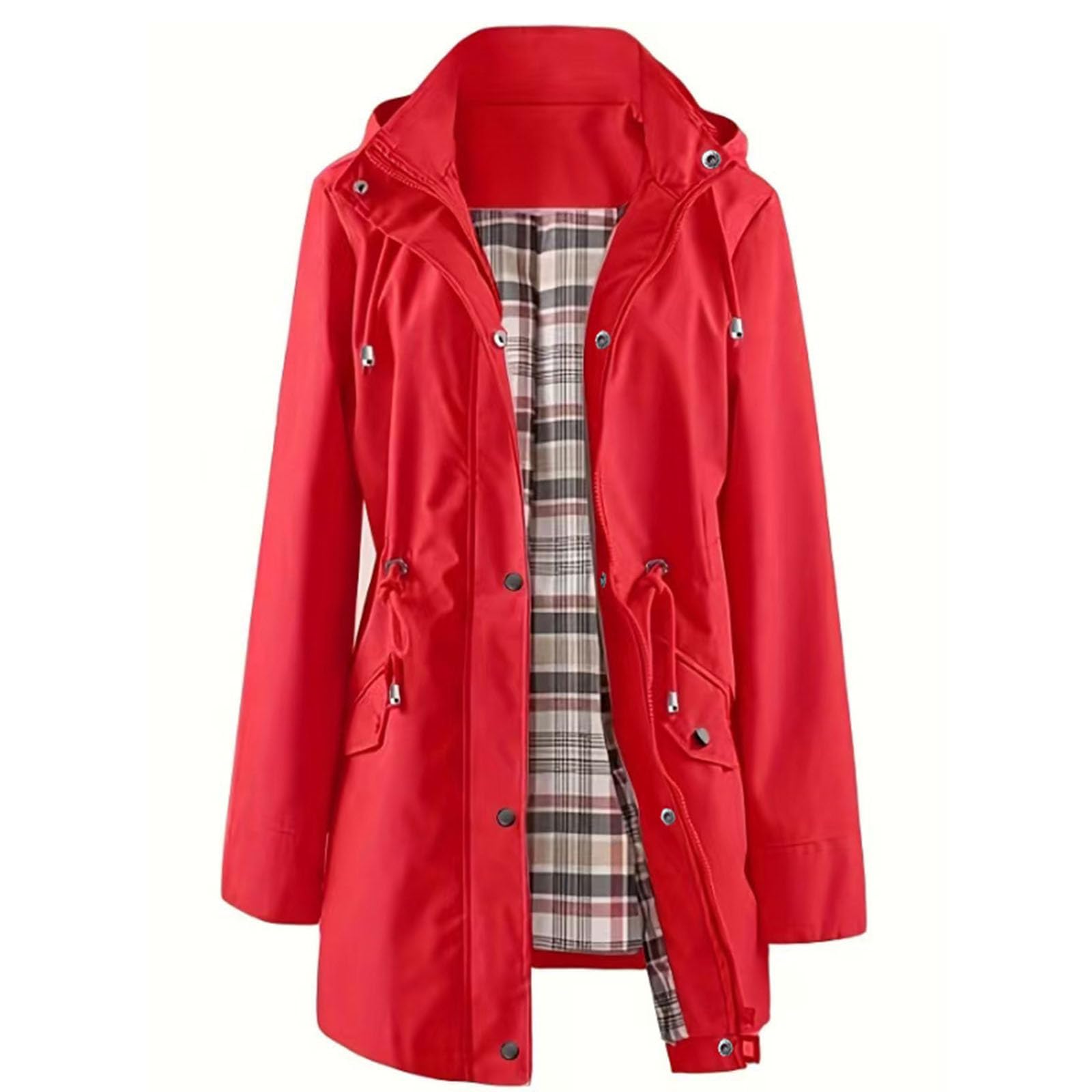 NZYIHAO Giacche impermeabili da donna, impermeabili, impermeabili, per le mezze stagioni, antivento, impermeabili, con cappuccio e poncho antipioggia di grandi dimensioni, traspiranti, in tinta unita