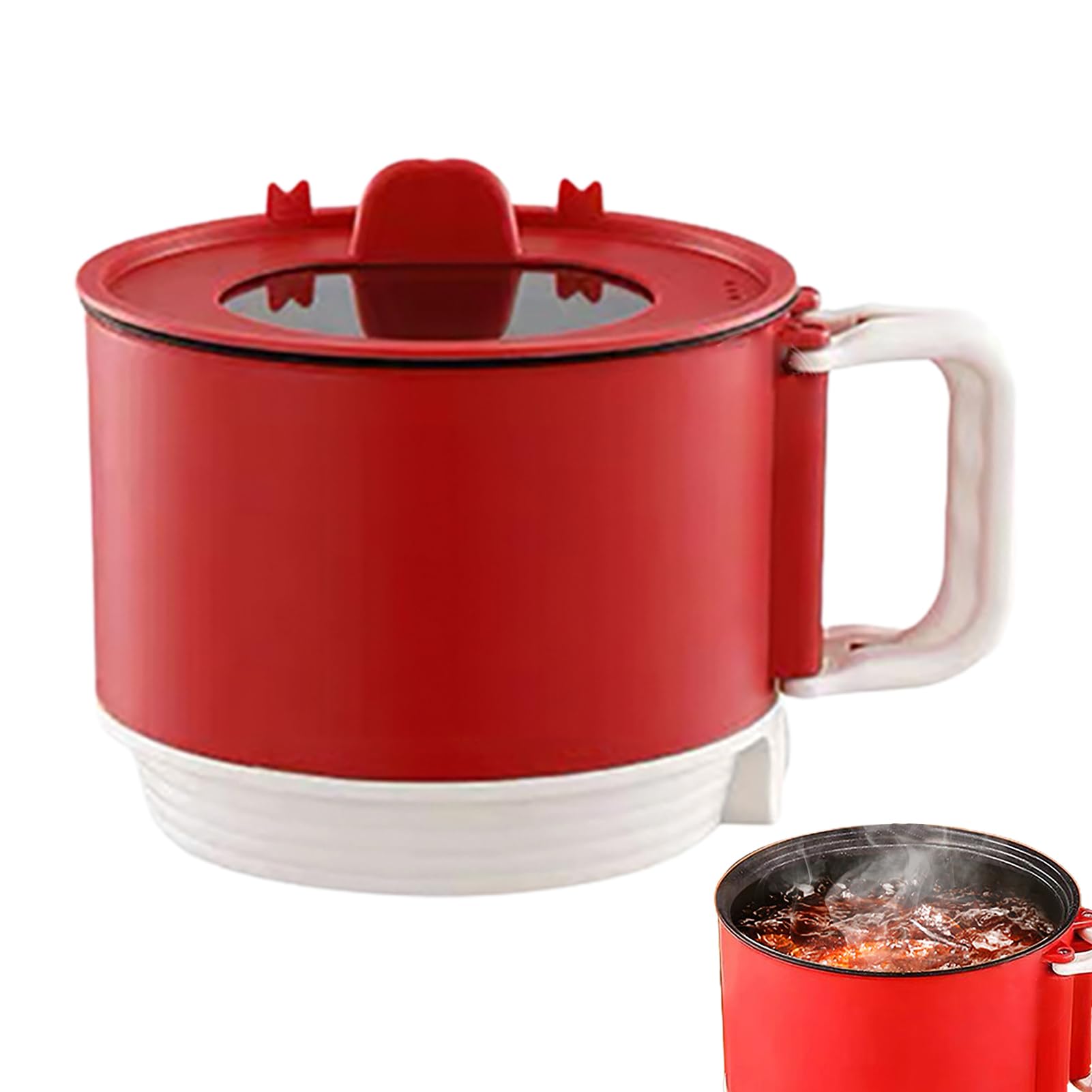 Ubervia® Mini Electric Pot | Electric Lazy Pot Noodle Mini Hot Pot | Portable Pot Electric Ramen Cooker, Multifunctional Mini Pot, Rapid Noodle Maker for Soups, Stews & Oatmeal-image-39