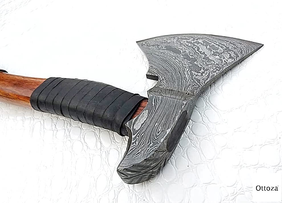 Buy Ottoza Custom Handmade Damascus Tomahawk Axe 17.5 inch Damascus