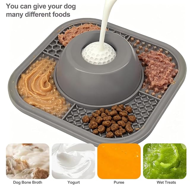 Foto 5 de 8 de Lick Bowl para Perros, Cuenco para Lamer Perros con Alfombrilla, Trata de Lamers de Dog Alimentador Lento