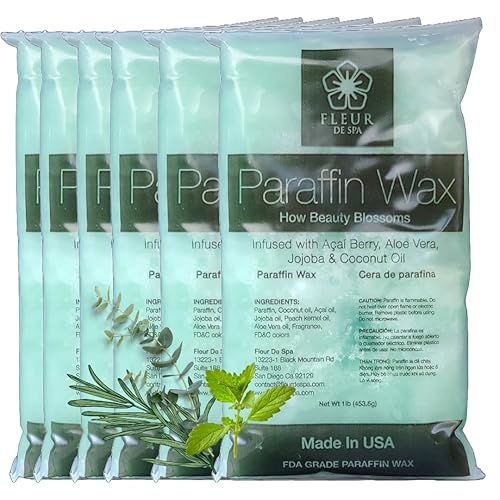 Miniatura 33 de FLEUR DE SPA - Recambios de cera de parafina de 1 libra - Fabricado en Estados Unidos - Infundido con aceites de coco y jojoba - Hidratante