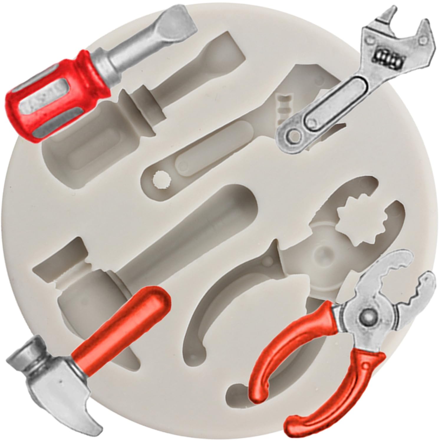 MINFEIDMS Hand Tools Silicone Moulds Hardware Construction Fondant Mould