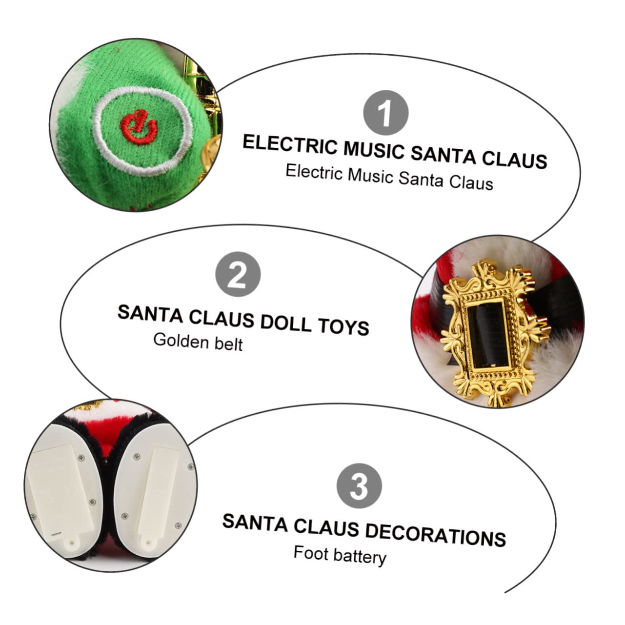 ibasenice Juguete de Papá Noel Saxofón Muñeco Musical Eléctrico como Adorno Navideño para Decorar el Hogar