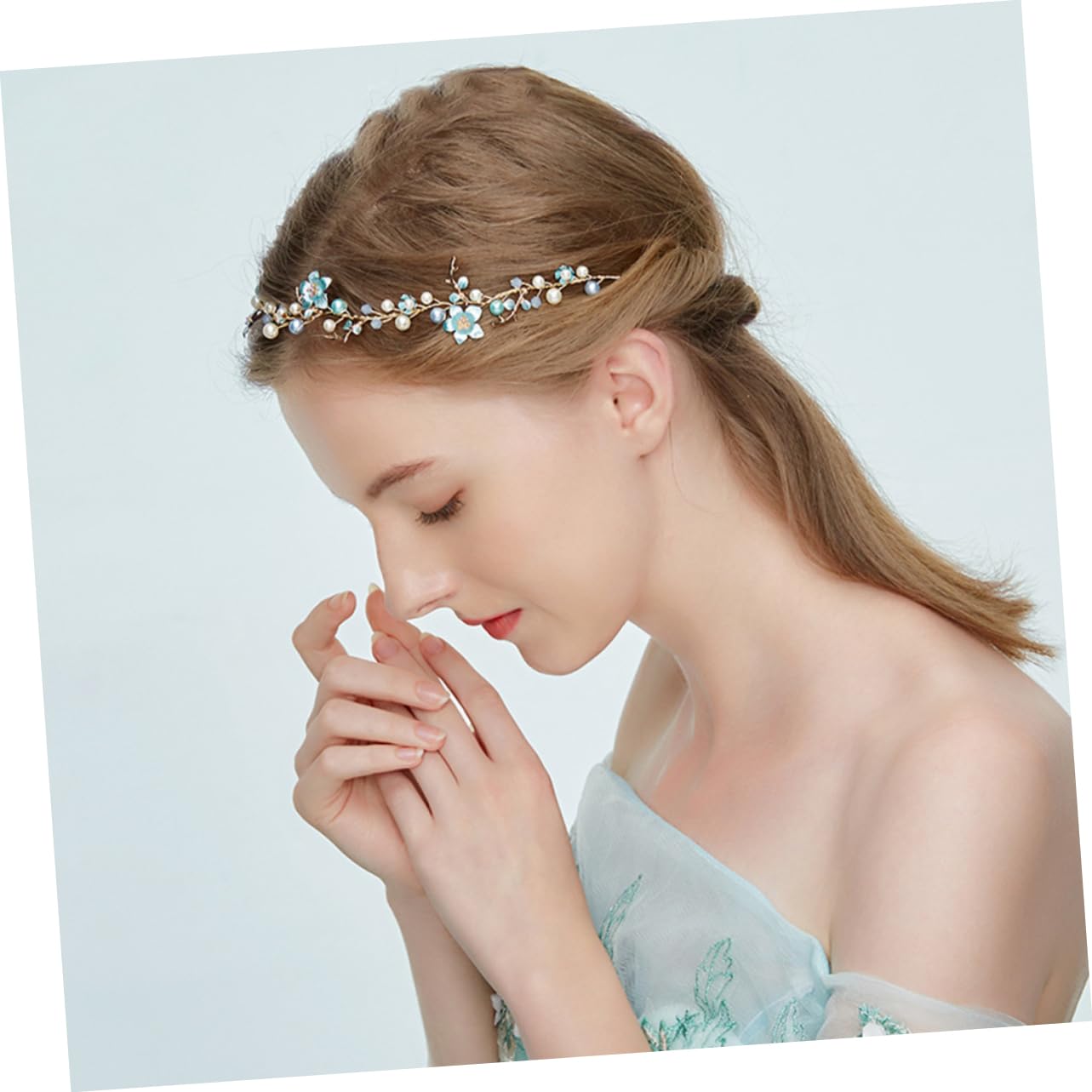 DOITOOL 3pezzi Elegante Fascia Per Sposa Con Fiori Lega e Perle Artificiali Accessorio Per Matrimonio e Cerimonie Decorazione Per Damigelle e Occasioni Speciali