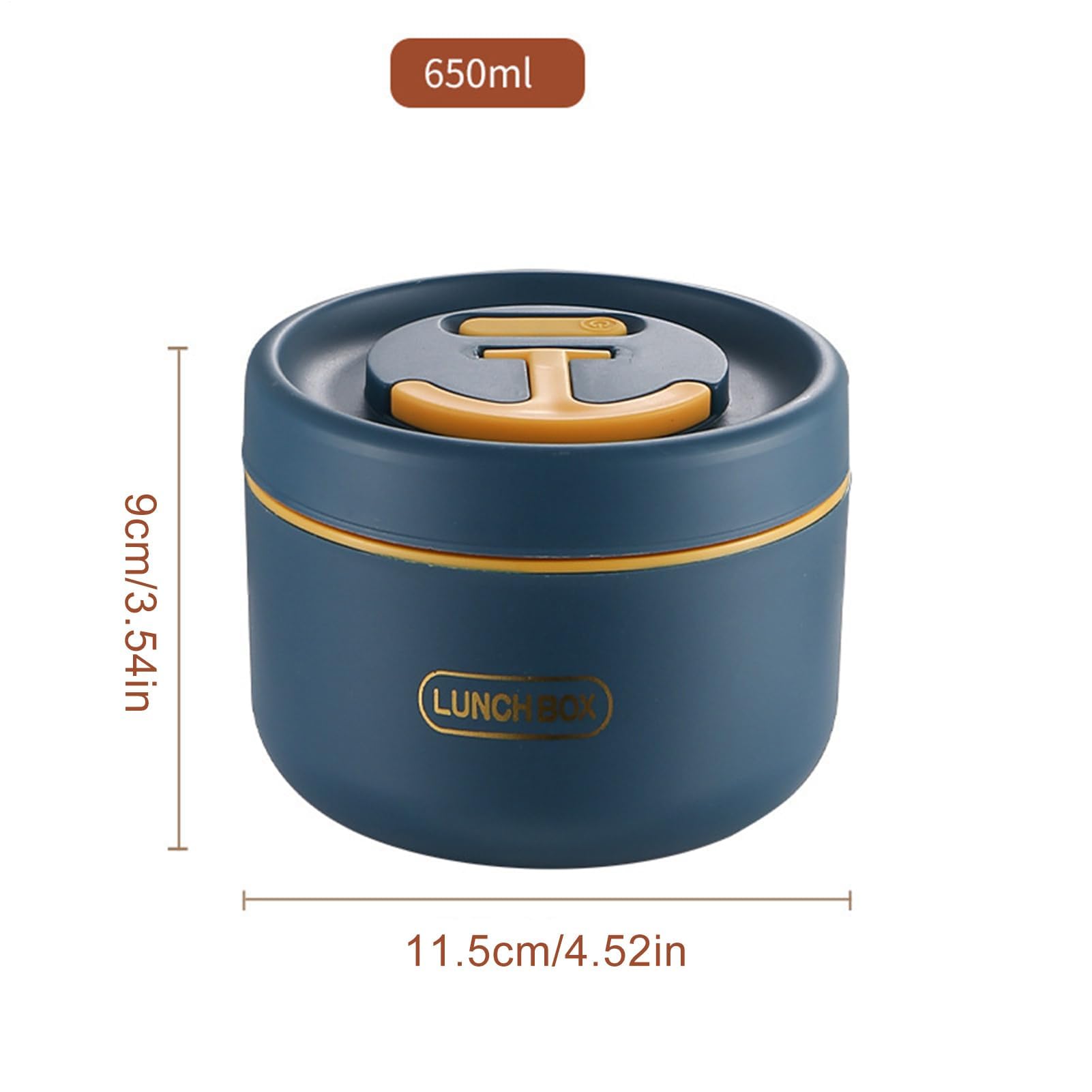 Lonchera aislada, contenedor térmico de acero inoxidable de 650 ml, a prueba de fugas y portátil para comidas calientes y frías, ideal para la escuela, picnic y guardería