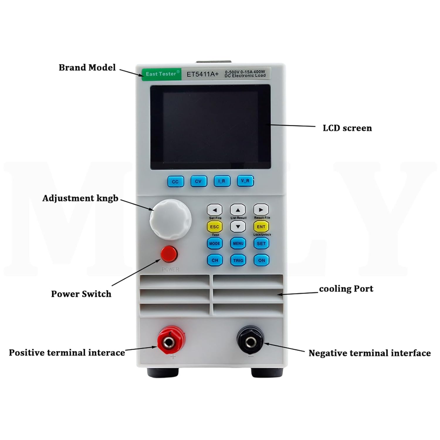 ET5411A+ Programmable DC Electronic Load Tester 400W 500V 15A Battery Capacity Load Detector Single Channel Digital Display