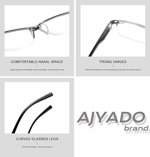 Miniatura 9 de Anteojos de lectura para hombres y mujeres, con bloqueo de luz azul, para lectura de computadora, 2 unidades