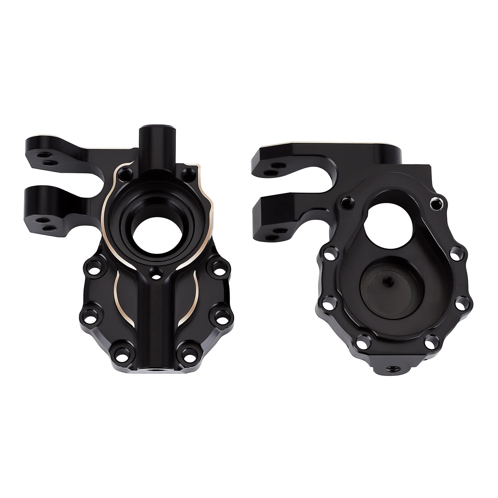 INJORA Crawler Brass Portal Housing RC Steering Knuckles 8252 for 1/10 RC Crawler TRX4 TRX6 8252 (Black)