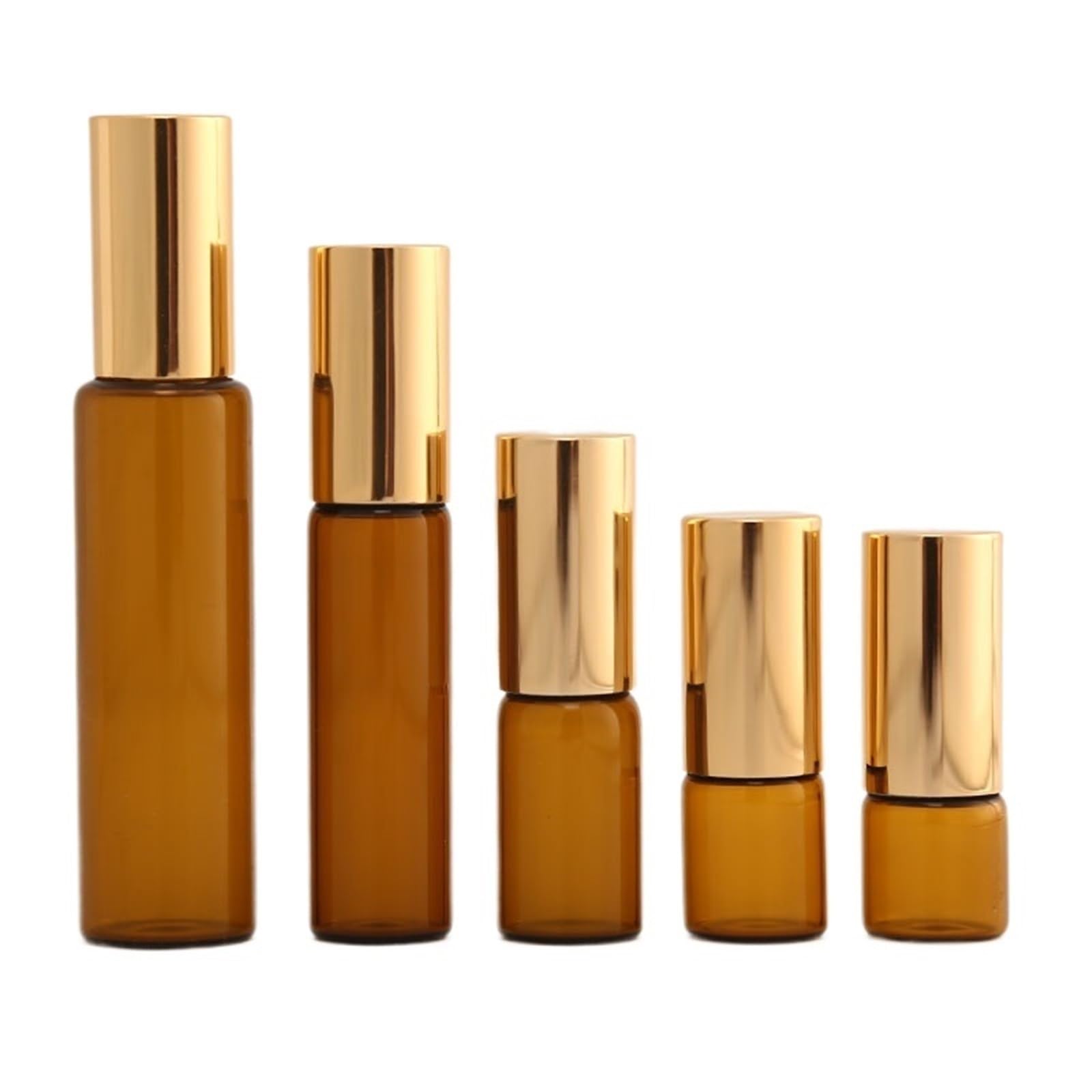 FVDZRFIE Oil Roller Bottles 6pcs 1ML 2ML 3ML 5ML 10ML Amber Roll On Roller Bottle For Essential Oils Refillable Perfume Deodorant Containers