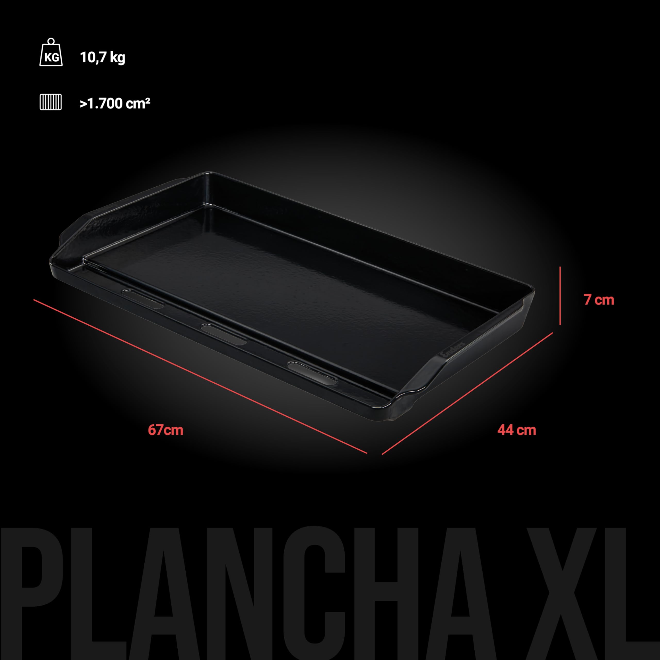 Enders® Plancha XL für Monroe PRO 4, für Colorado 4 + 6, Grillfläche von 1.700cm², integrierte Fettrinne und Ablauf, Hitzespeicherung #7884, Schwarz