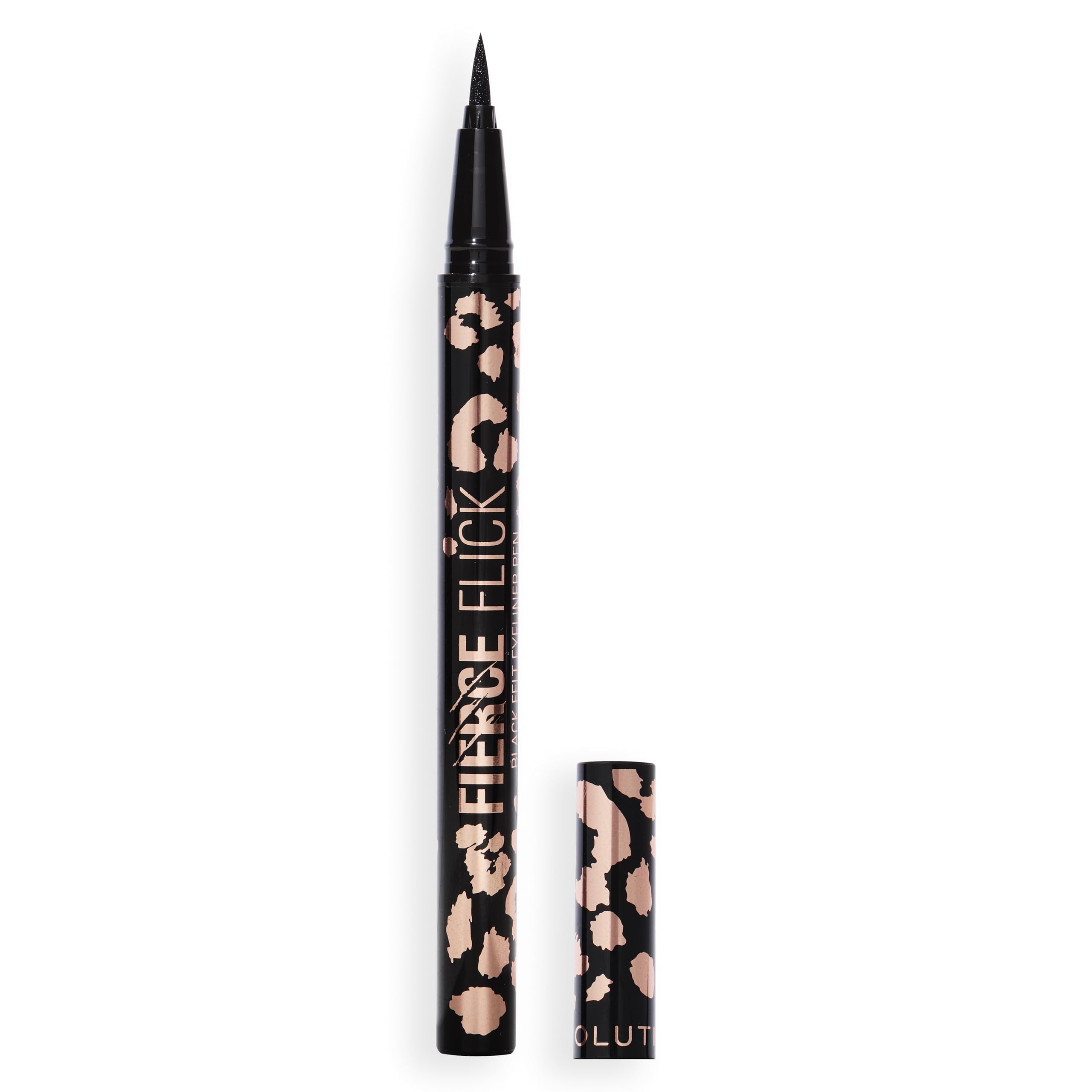 Revolution Fierce Flick Felt Eyeliner Pen, Precise Application, Ultra Pigmented & Waterproof, Eye Makeup, Black, Vegan & Cruelty-Free