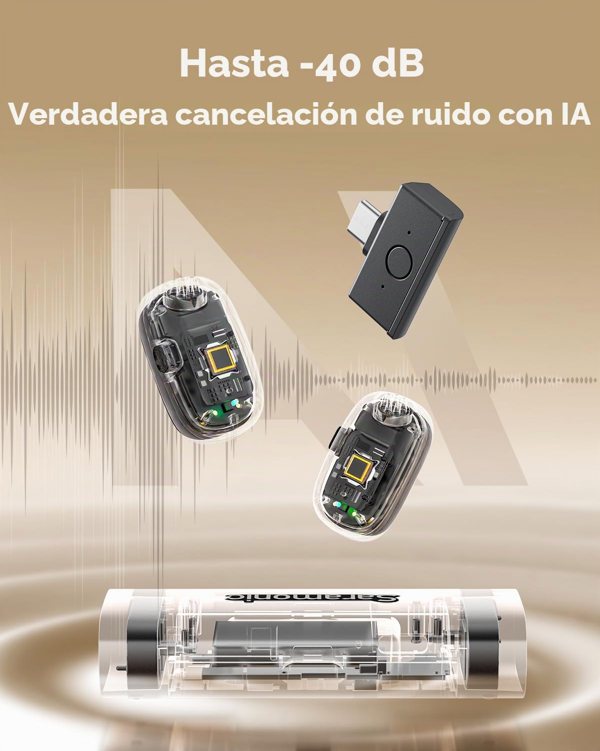 Saramonic Air SE Micrófono Lavalier inalámbrico 48 KHz/24 bits USB-C & Lightning Mini Micrófono para iPhone, Android, PC, Micrófono de solapa para Vlogging, Streaming, YouTube, Entrevistas