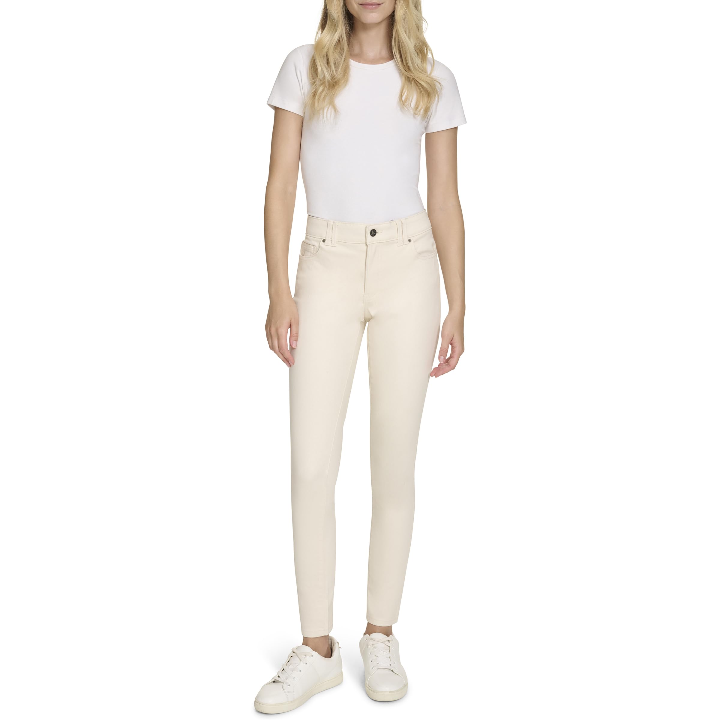 Nautica Women's Skinny Fit Solution Sateen Pant, White Swan, 12
