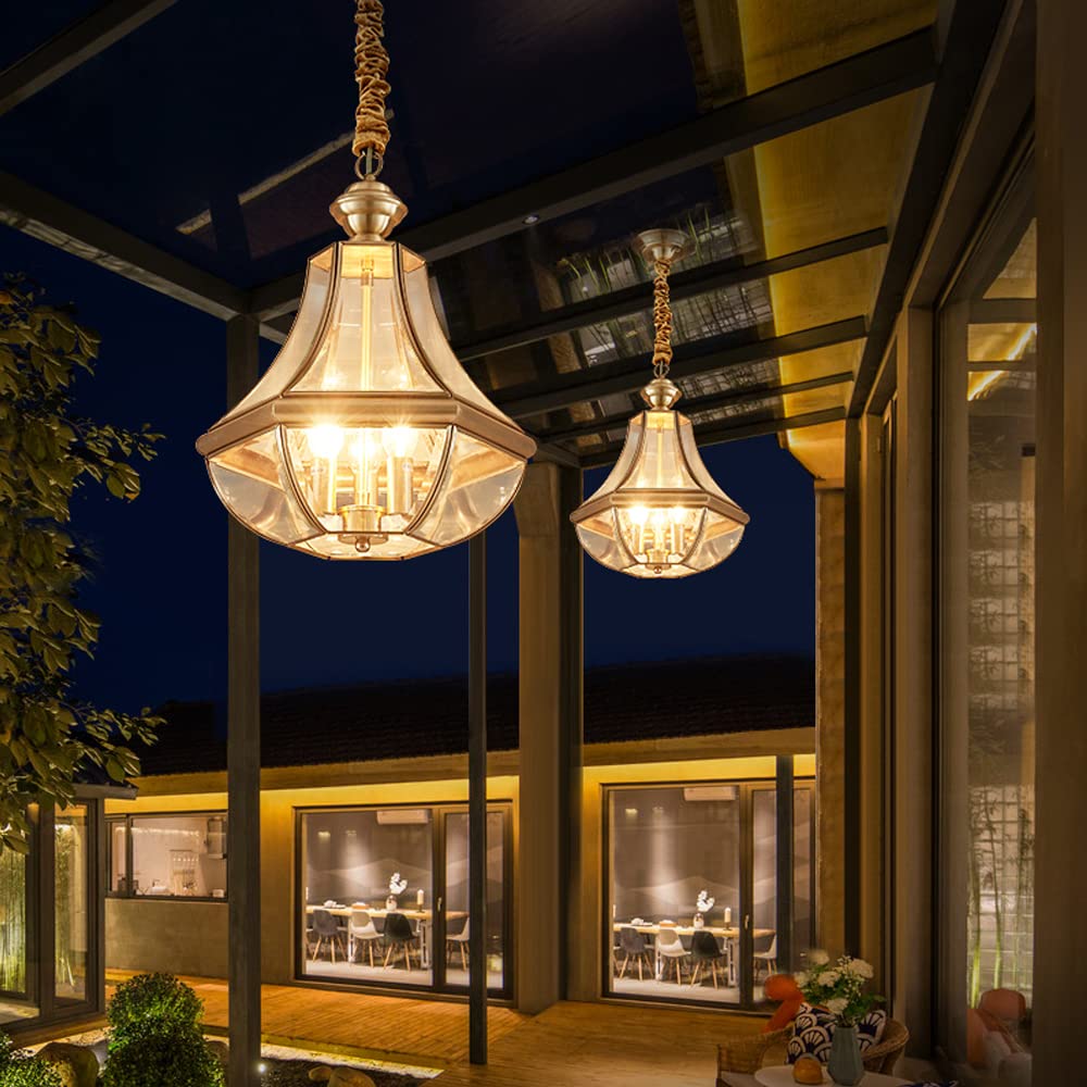 Lampy wiszące sufitowe, zewnętrzna wodoodporna europejska lampa wisząca Patio szklane korytarze oprawa winogronowa lampa wisząca lampa wisząca retro wnętrze willa na zewnątrz żyrandol