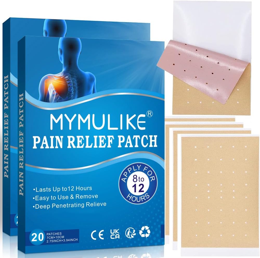 40 Count Pain Relief Patch, Hot Moxibustion Pain Relief Patches, Pain Relief Wormwood Sticker Self Heating Warming meridians Patches Plaster, Discomfort Relief Plaster