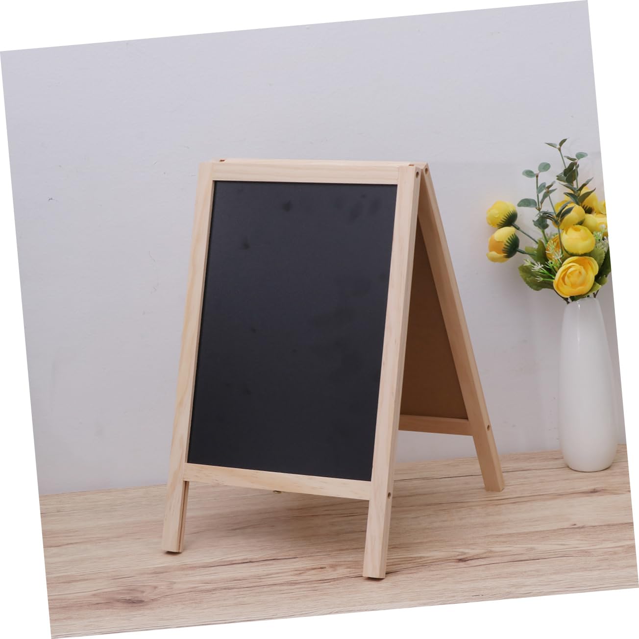 HOMSFOU Tableau Noir Double Face Bois 25 X 40 Cm Support Chevalet Trépied pour Comptoir de Bar et Garçon et Filles Usage Bureau Scolaire Couleur Aléatoire