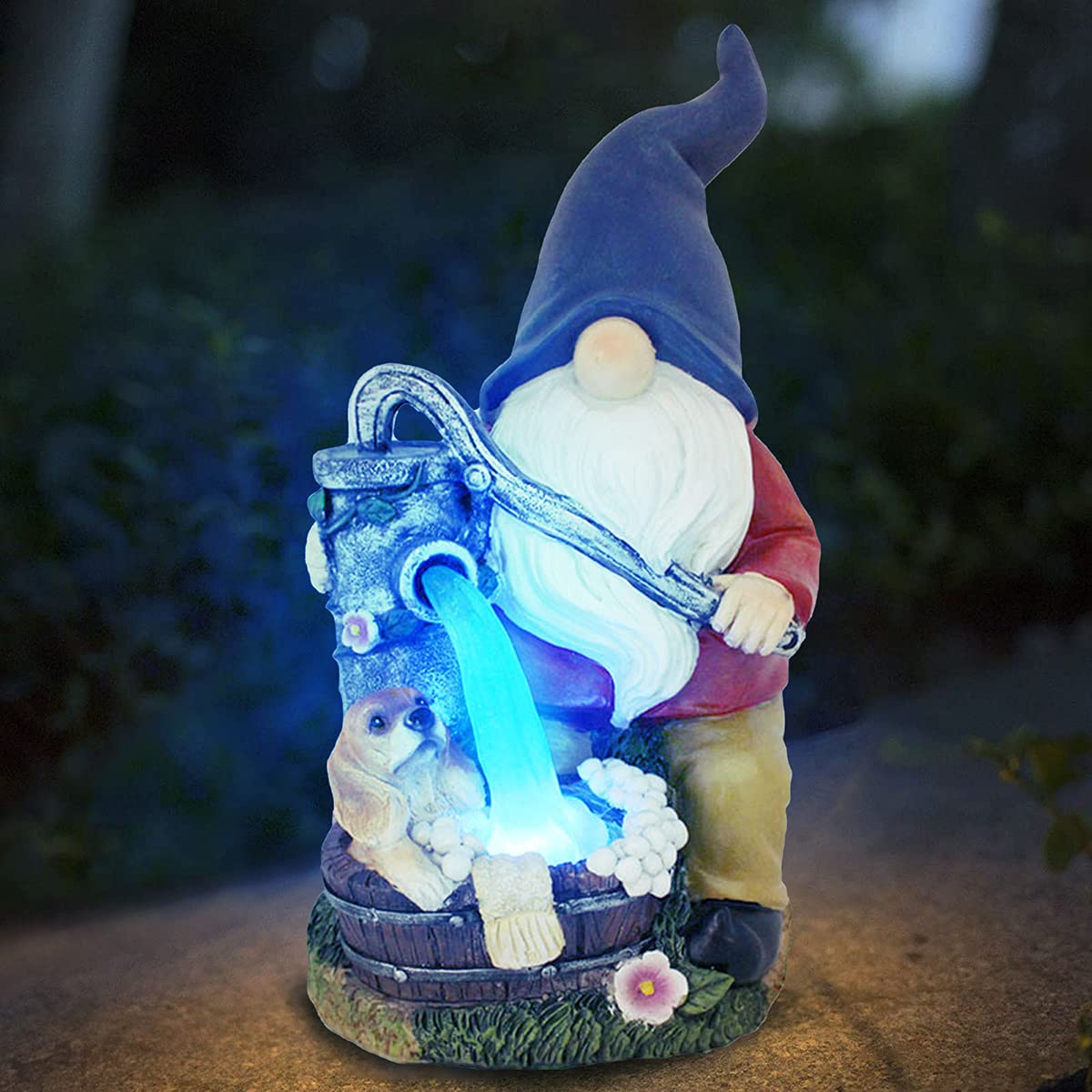 Gnomi Solari per Statue da Giardino All'aperto con Lanterna a LED, Decorazione per Cortile, Statuette Solari Impermeabili, Ornamenti Nani per Prato, per Patio, Cortile, Regalo