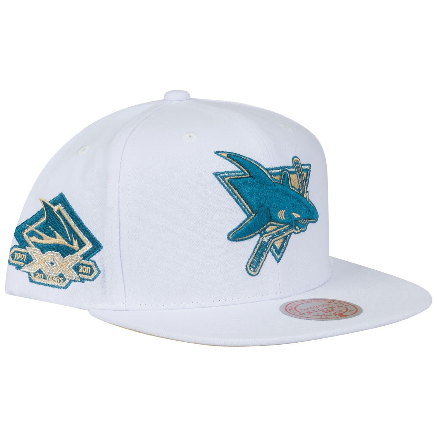 Mitchell & Ness Men's White Snapback Cap Winter San Jose Sharks - One Size