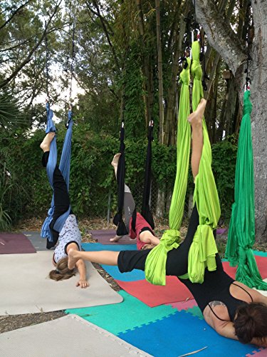 Deluxe Aerial Yoga Hammock (Yoga Swing or Sling, Aerial Yoga) (Lemon Lime)