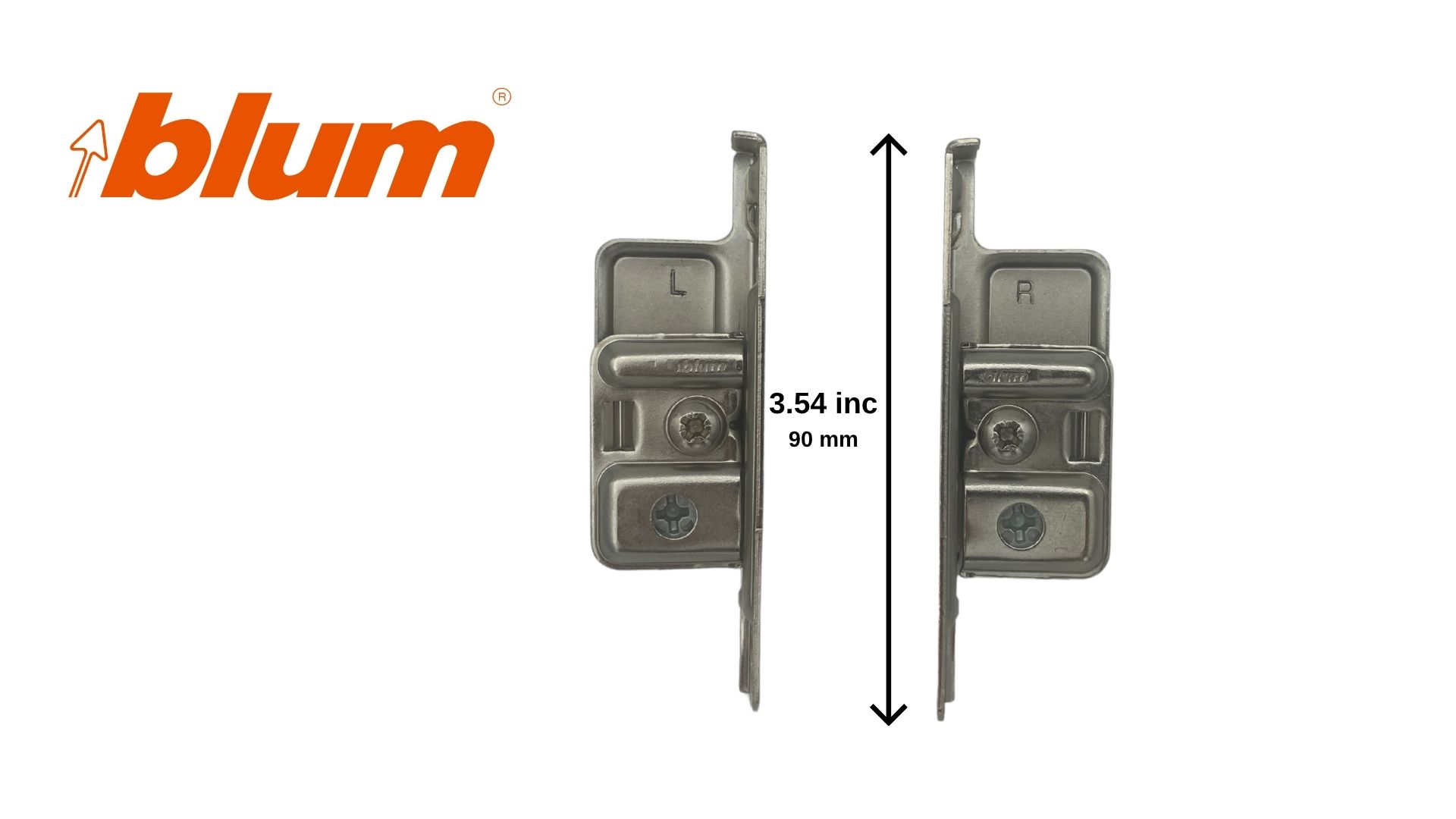 Blum Metabox Drawer Front Fixing Bracket, Nickel, Right and Left