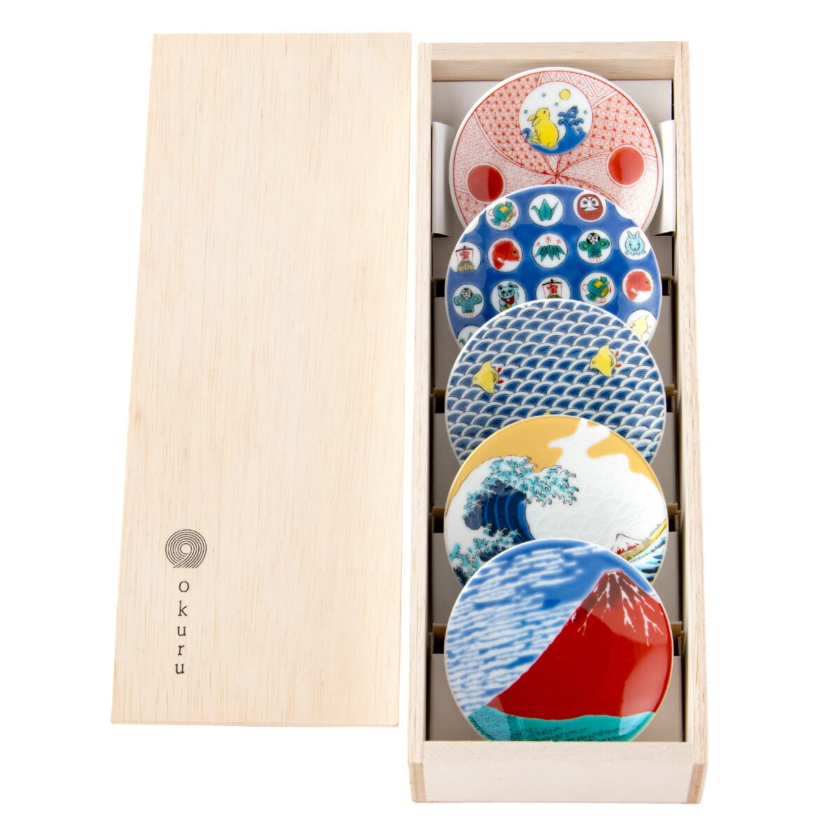 Amazon | 九谷焼 縁起豆皿 (吉祥柄) 小皿 和皿 絵皿 5枚セット