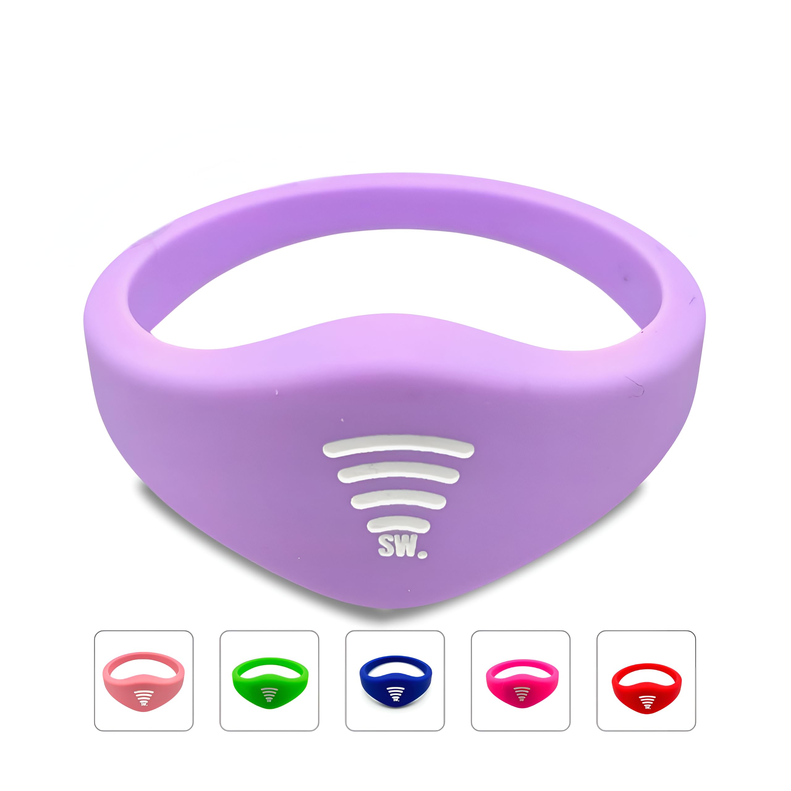 Sharewear Child Safety ID Smart Band: Waterproof Wristband with Free Digital Profile. Endless Customization, no subscriptions Needed. Ideal for Travel, Medical alerts, & Food Allergies. (Lavender)