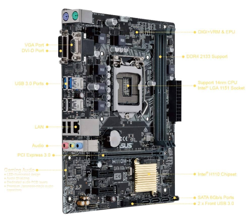 [動作確認済] ASUS H110M-K メモリ16GB+CPU(クーラー)付 H110M-K｜Motherboards｜ASUS Global