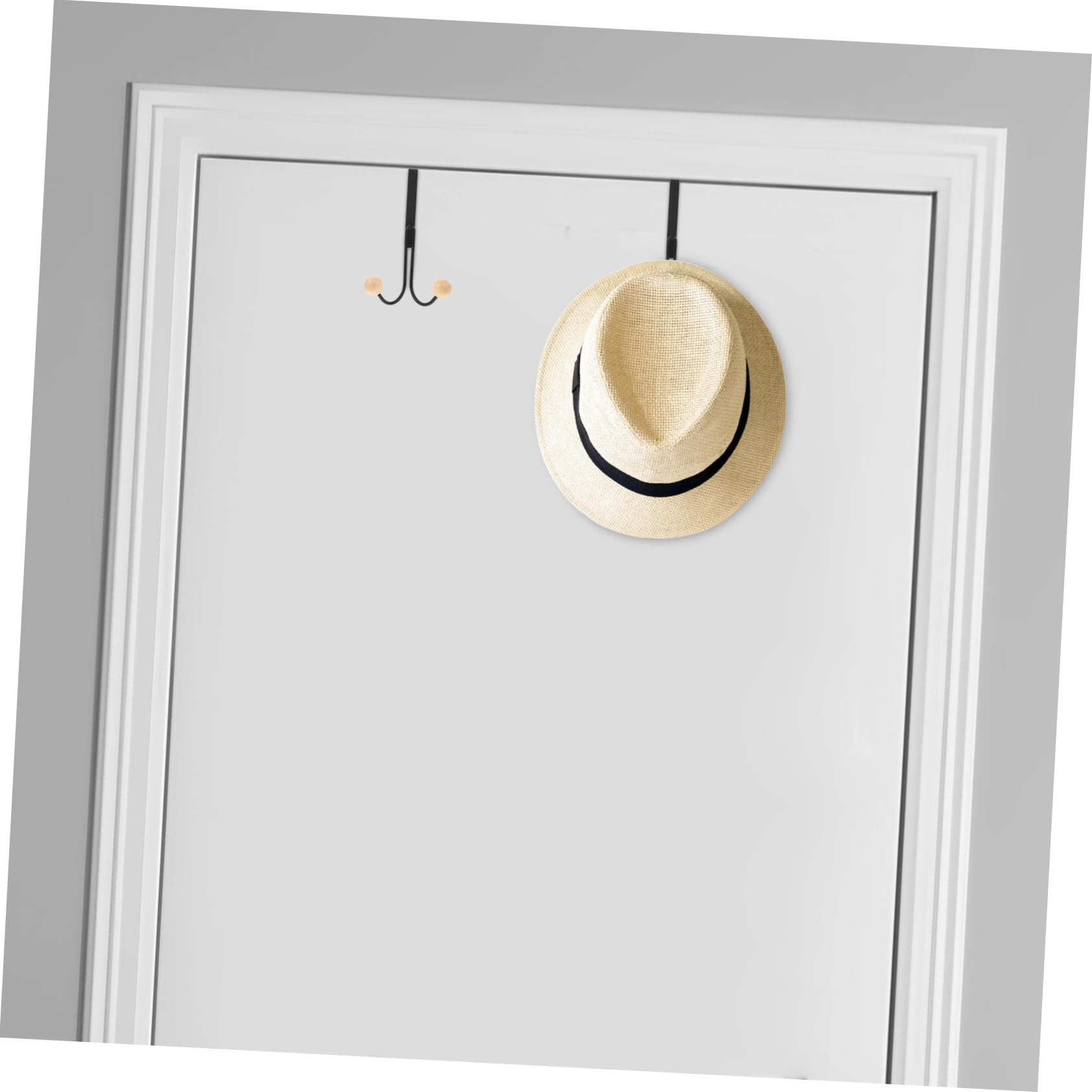 Ciieeo Gancho De Puerta Abrigos Estante Manos Gancho Para Toallas Sobre La Puerta Colgador De Bolso De Armario Sobre Colgadores De Puertas De Madera Negro 2 Piezas X 4