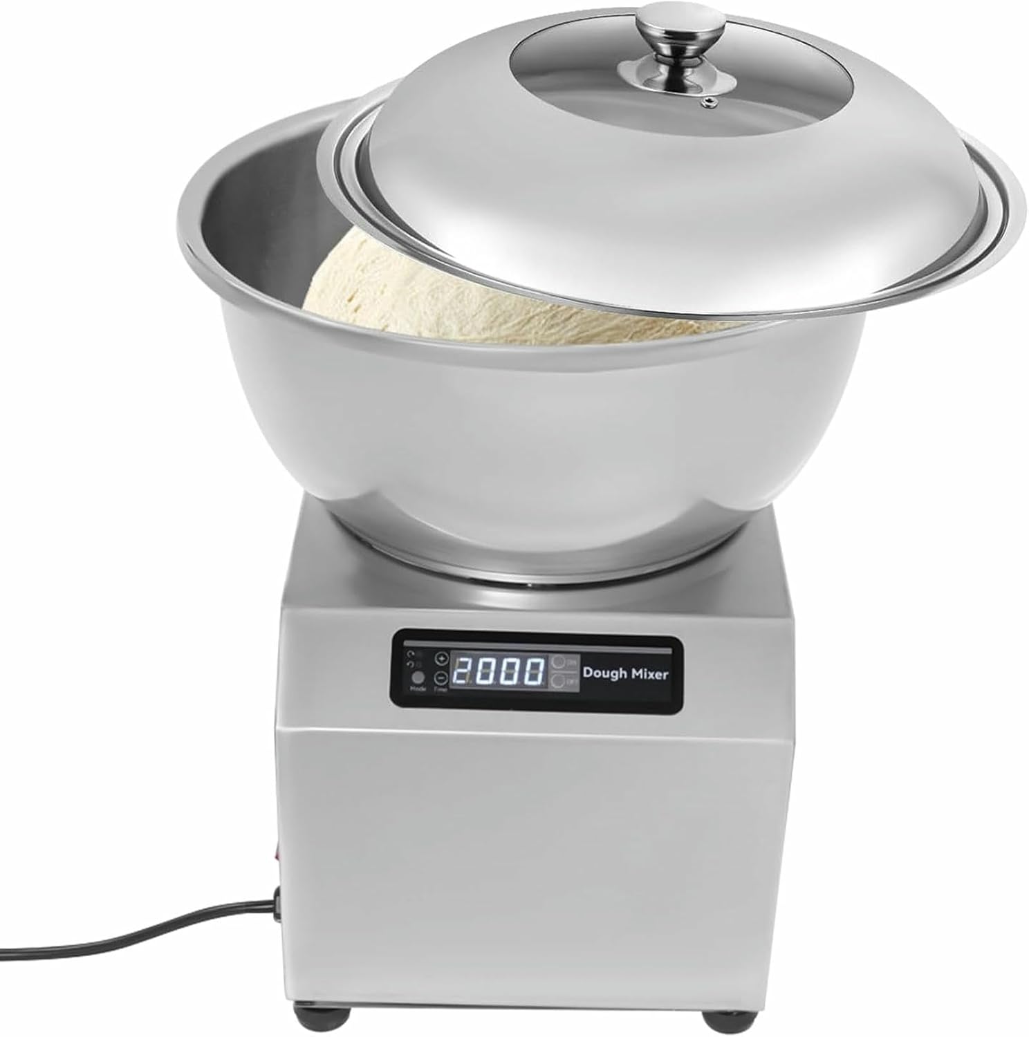 Commercial Dough Maker, 17.64 lbs Large Capacity Stainless Steel Dough Mixer, 1500W Electric Dough Kneading Machine for Bakery and Home Kitchen Use