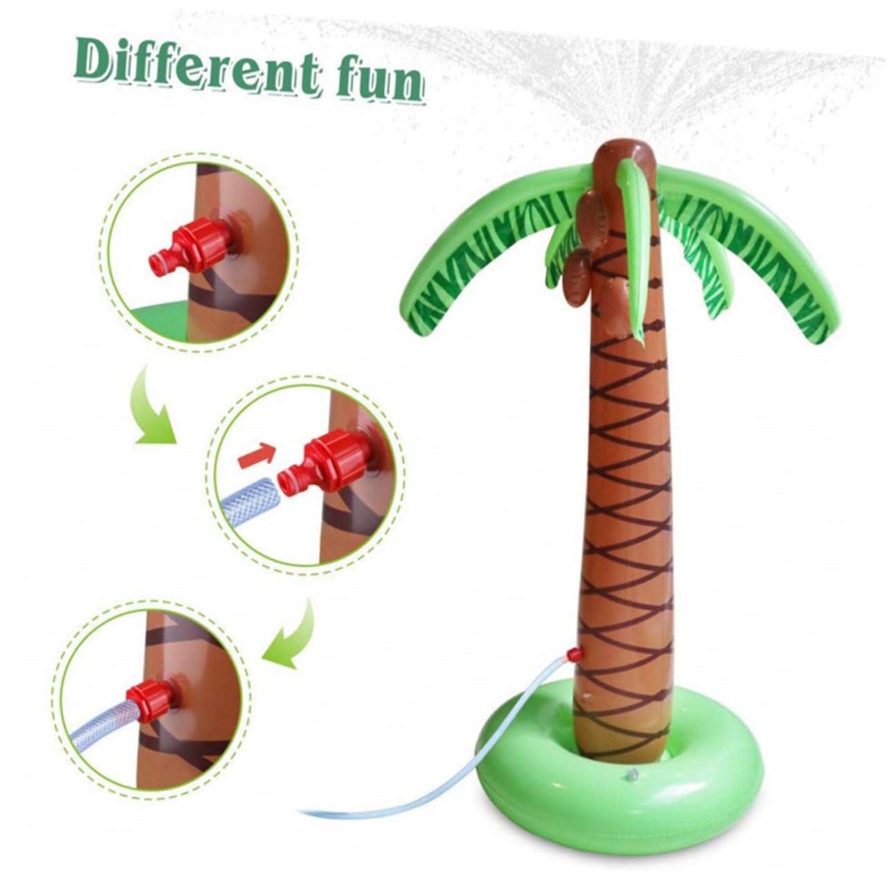 Juguete Rociador de Agua Inflable con Diseño de Palmera Juguete para Regar el Césped al Aire Libre Divertido Acuático de Playa Color Aleatorio