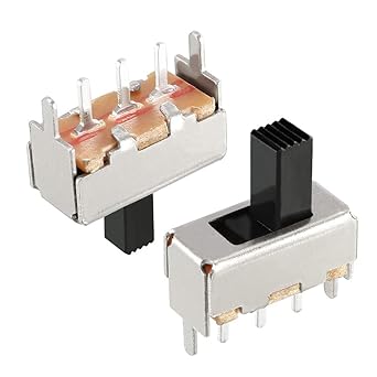 uxcell 100Pcs 7mm Vertical Slide Switch SPDT 1P2T 3 Terminals PCB Panel Latching