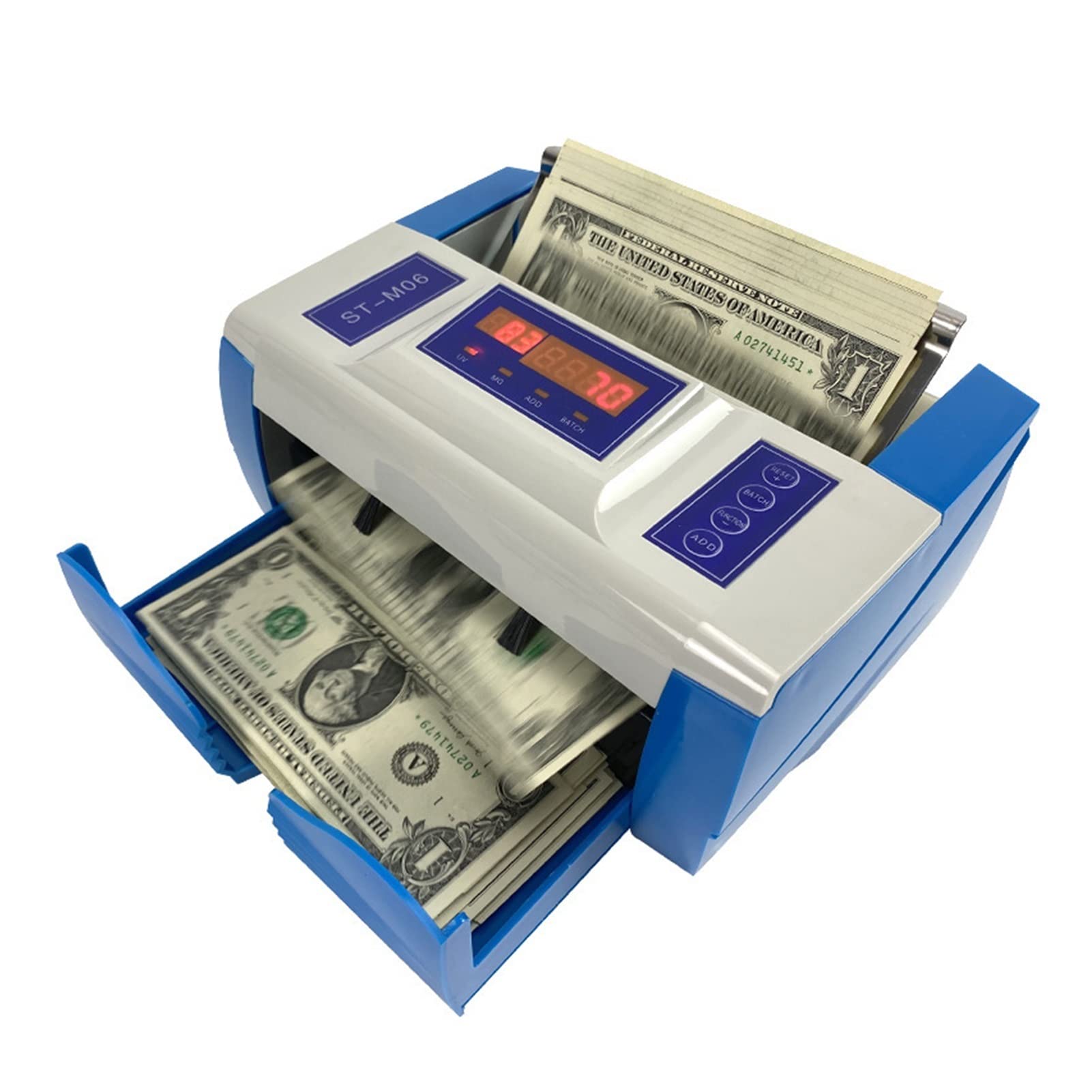 Bill Counter, Money Machine M06 Portable and Portable Small Cash Detector is Suitable for Many Foreign Currencies Such As, Euro, Taiwan Dollar, Etc.