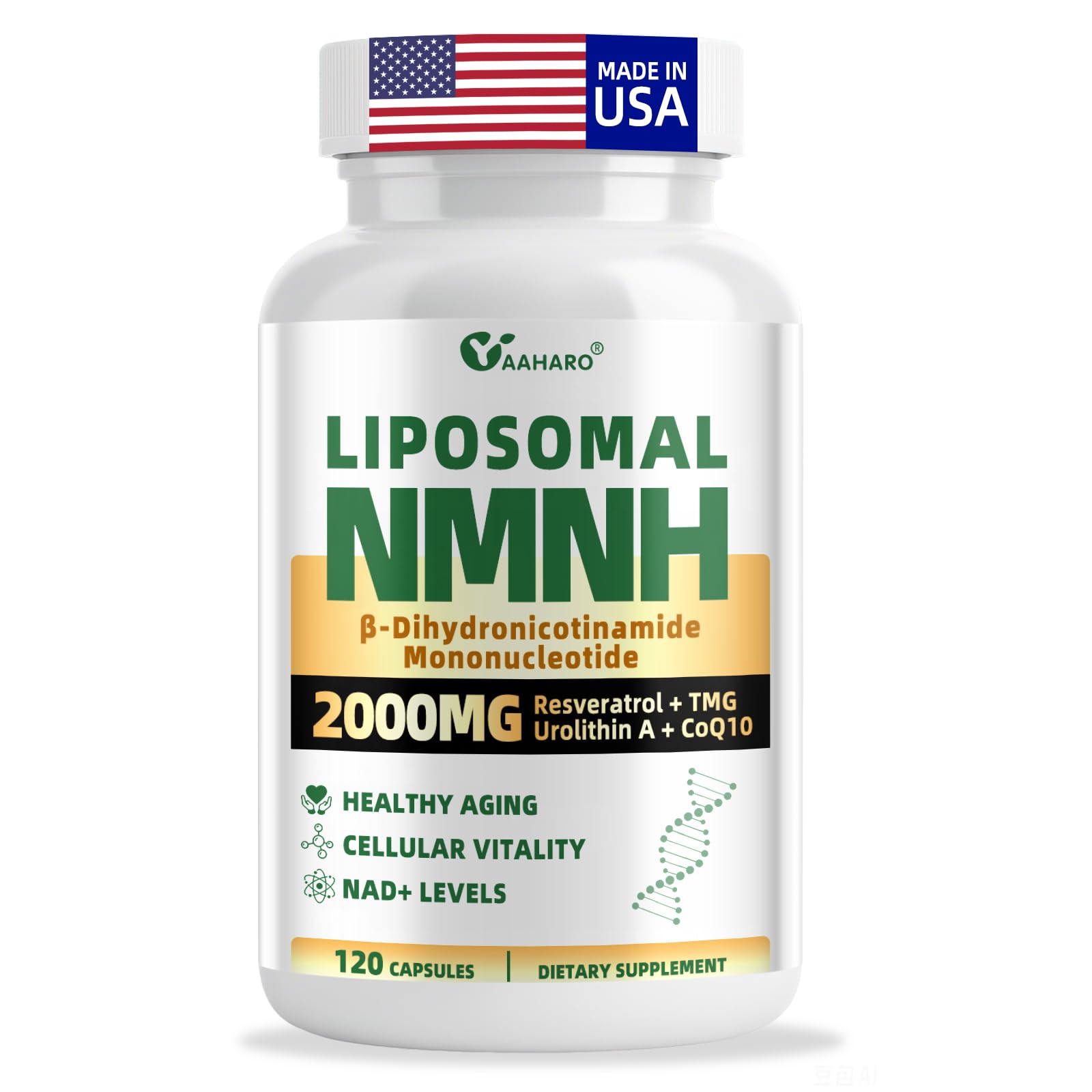 NMNH Supplement 2000mg, Liposomal NMN Alternative, Boosts NAD+ Levels 120 Count (Pack of 1)