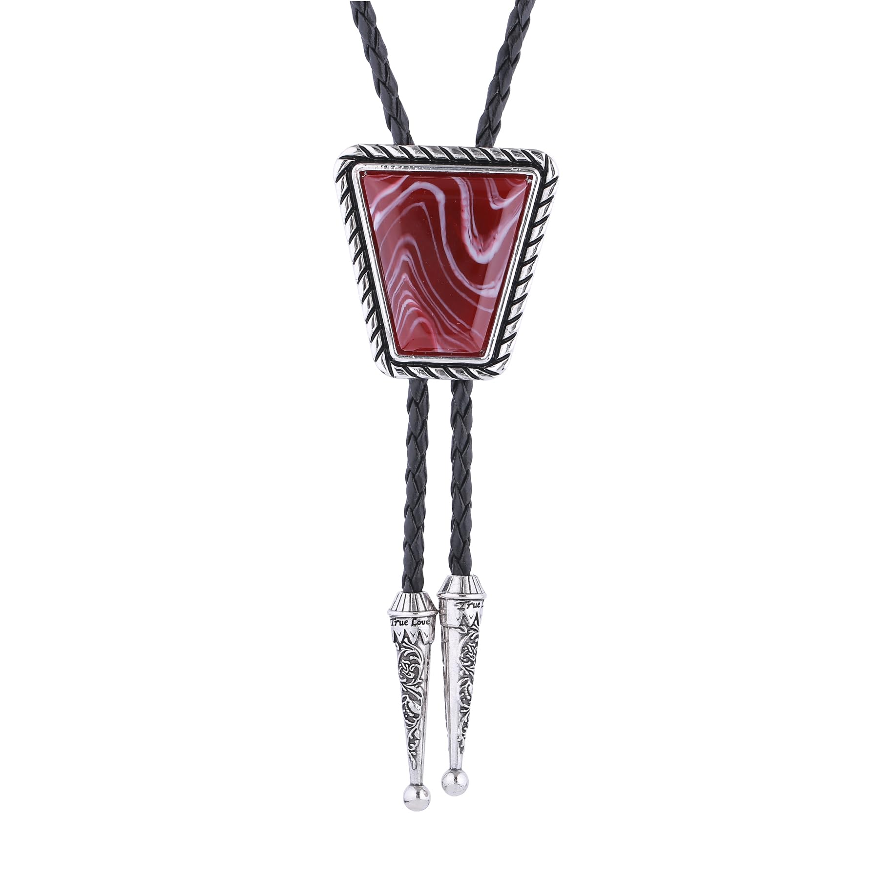 Bolo Tie for Men Women Cowboy Turquoise Celtic Natural Tiger Eye Stone Longhorn Bull Western Leather Bolo Necktie