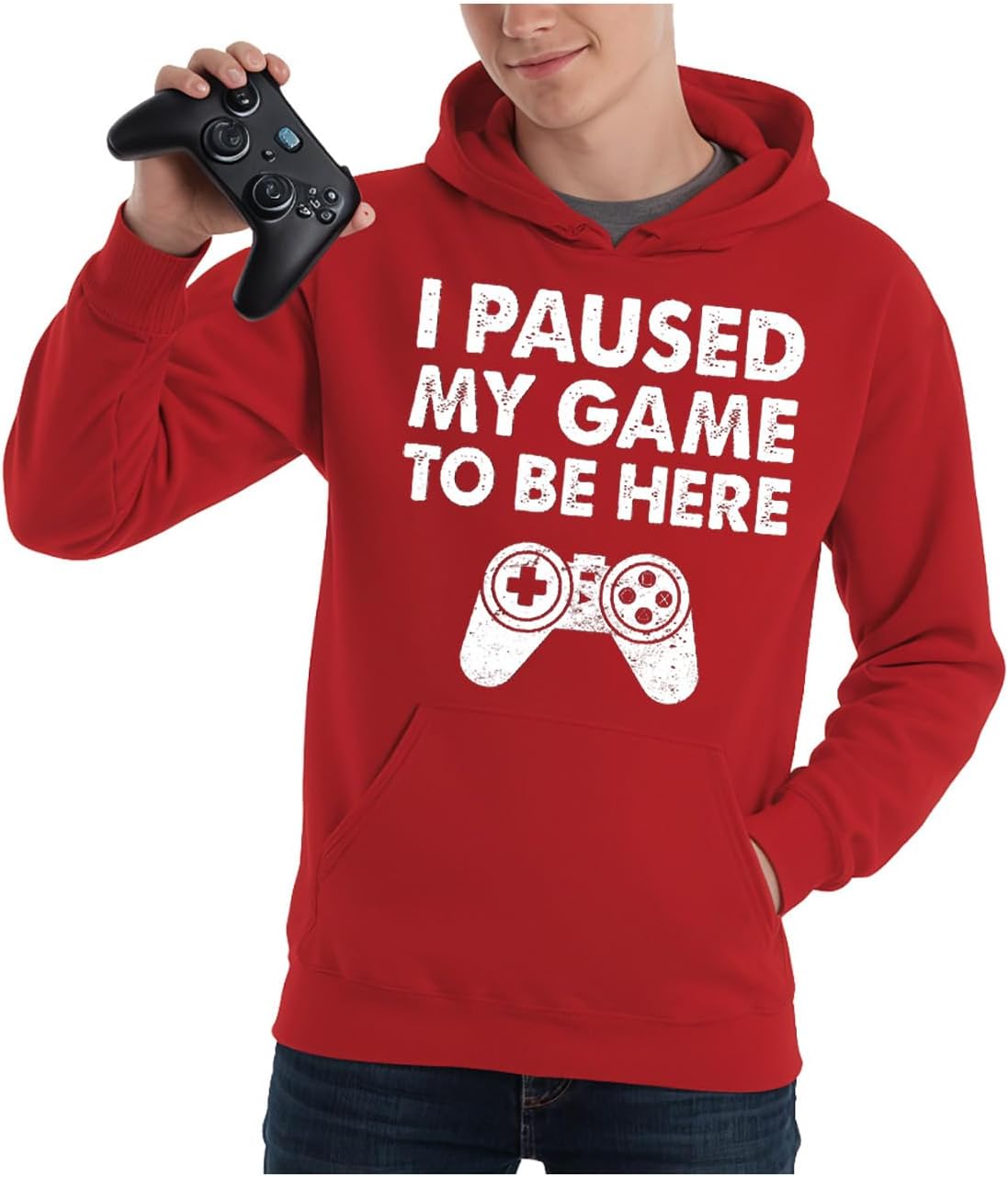 Tstars Funny Gaming Hoodie for Men - I Paused My Game to Be Here Gamer Gifts Teen Boys & Fans of Video Games