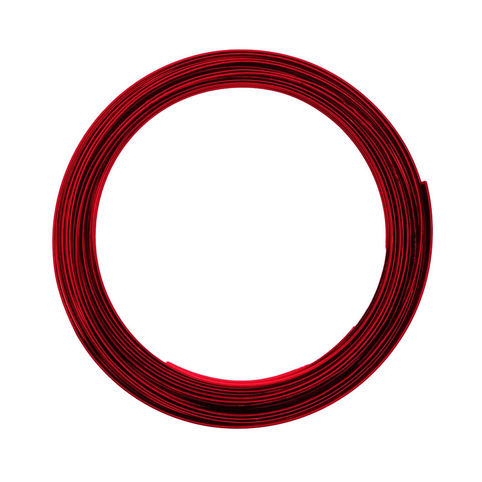 Vaessen Creative Aluminium Flat Wire 5x1mm 5m red,