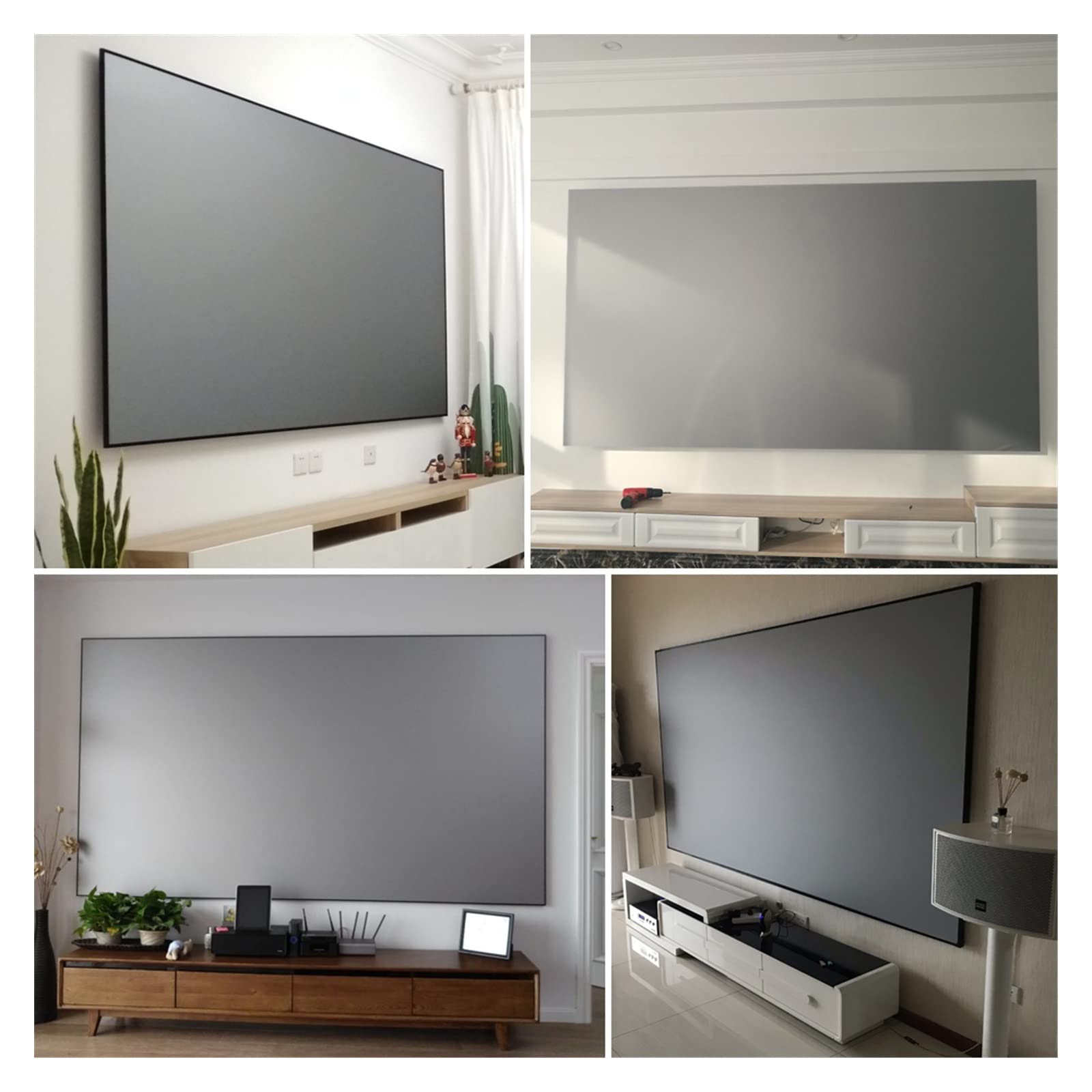 Pantalla de proyector 72 pulgadas, 84, 100, 120, 130, tela reflectante, pantalla proyección, mejora el brillo(130 inch)