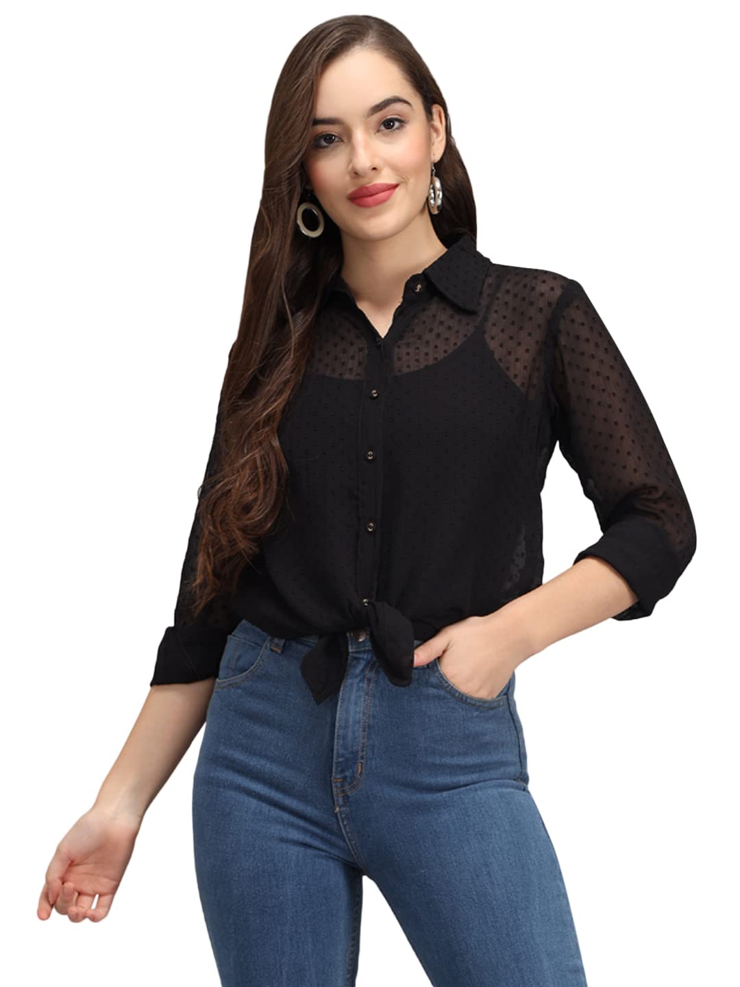 Women Regular Fit Self Design Casual Shirt-image-22