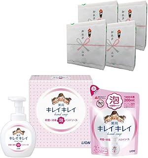 【4個セット・メーカー包装&のし文字入れ】ライオン キレイキレイギフトセット LBB-8E 泡ハンドソープ 本体250ml+詰替200ml 殺菌+消毒 引越し挨拶 記念品 御礼
