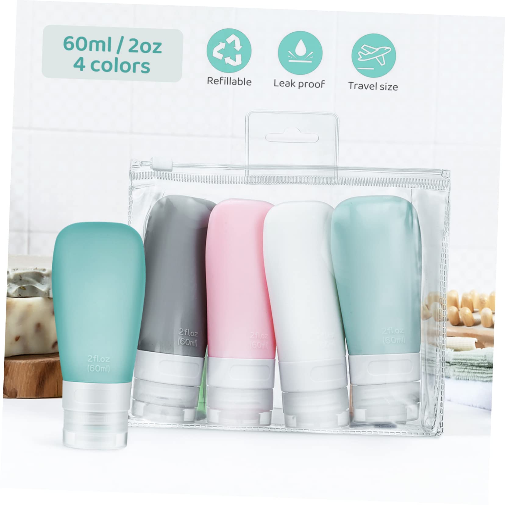 FRCOLOR 12pezzi Flaconi Ricaricabili Squeeze Da Viaggio Contenitori Per Shampoo e Detergenti Impermeabili e Facili Da Riempire Per Bagagli e Attività All Aperto