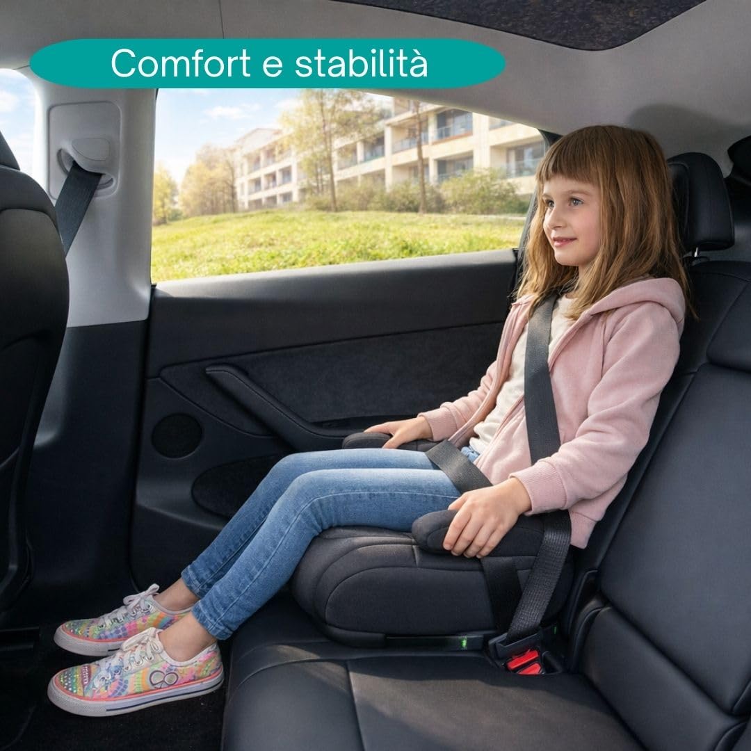 Urban Kanga Wombat Plus Rialzo Auto ISOFIX 125-150 cm i-Size R129 | Con portabicchieri, guida cintura e seduta imbottita