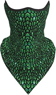 Generic Women Men Green Glass Dragon Scales Neck Gaiter Cover Face Mask Reusable Washable Cloth Bandana