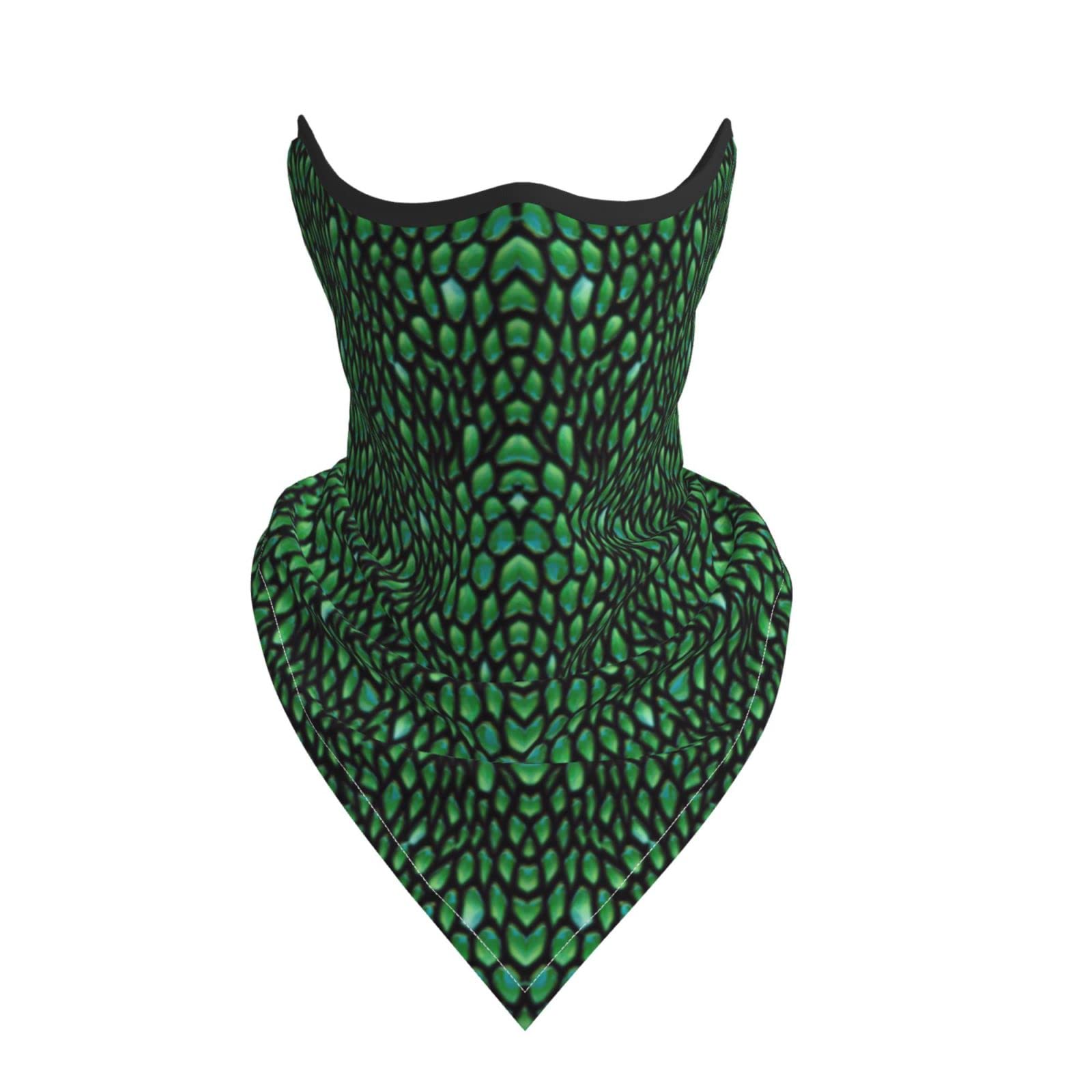 Generic Women Men Green Glass Dragon Scales Neck Gaiter Cover Face Mask Reusable Washable Cloth Bandana